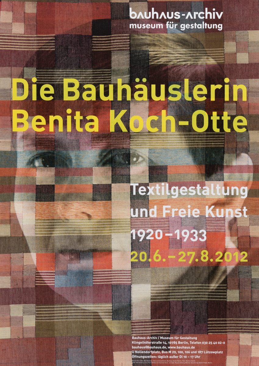 Plakat zur Ausstellung über Benita Koch-Otte, Textilgestaltung und Freie Kunst (1920-1933) im Bauhaus-Archiv Berlin.