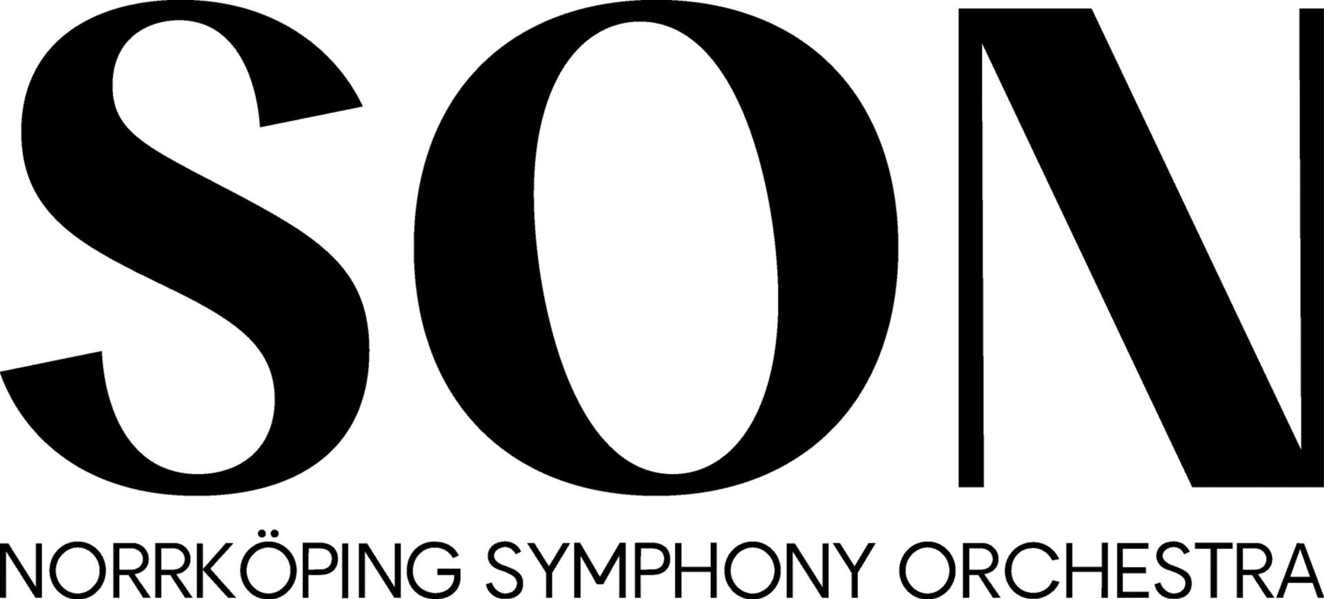 Logo des Norrköping Symphony Orchestra mit den Großbuchstaben "SON" in schwarzer Schrift.