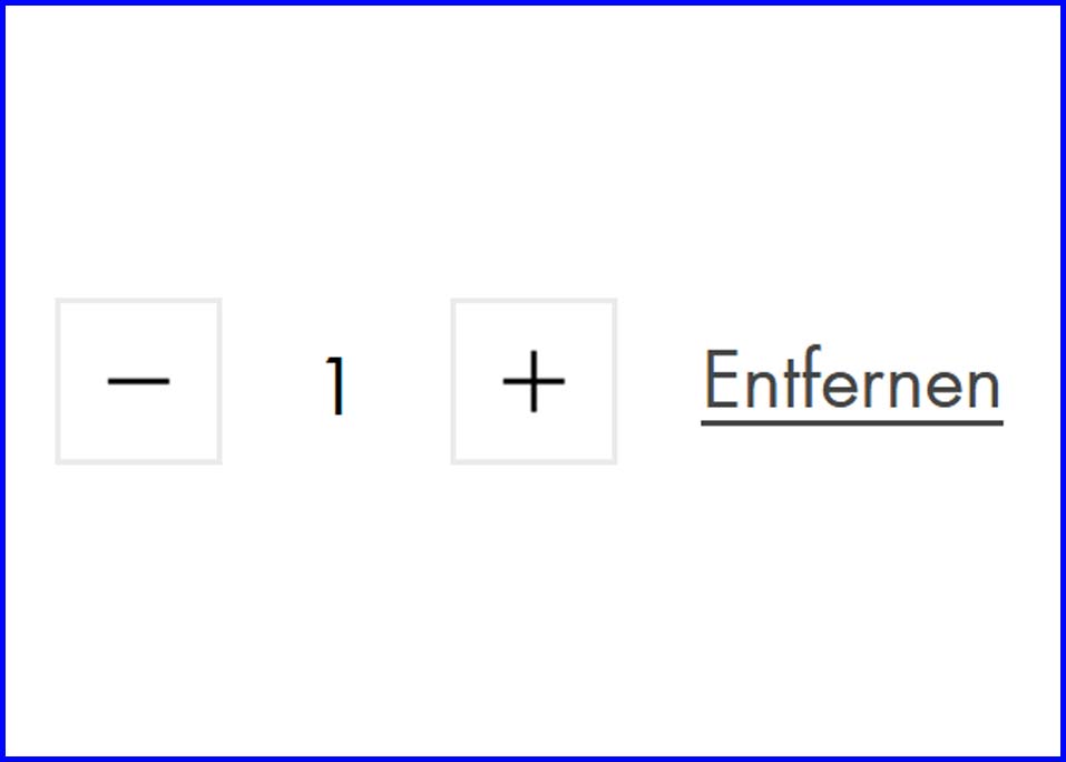 Zahlenauswahl mit Minus- und Plus-Taste sowie der Option "Entfernen".