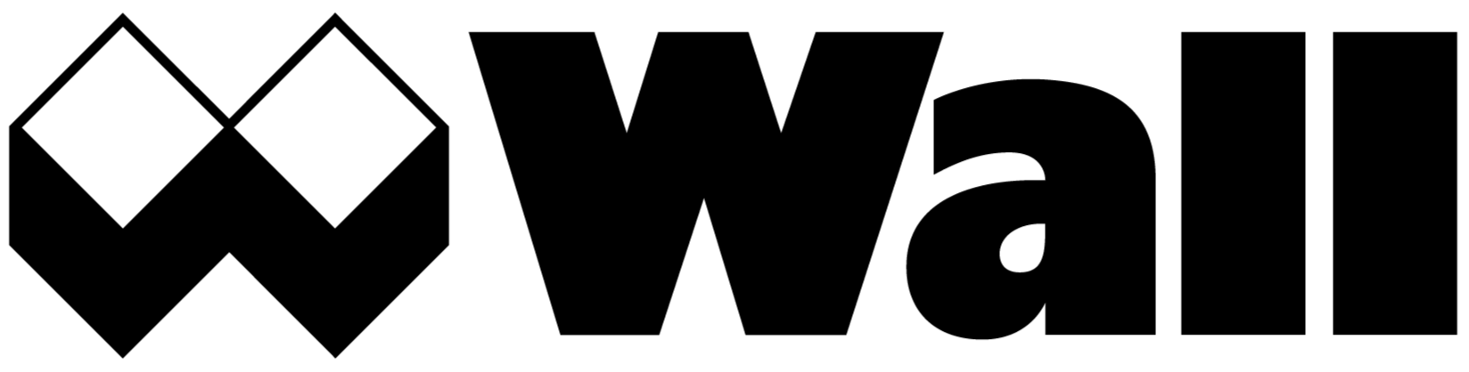 Black abstract symbol with curved lines and unique shapes on a light background.